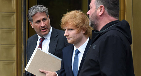 Ed Sheeran sale del tribunal federal en Manhattan, Nueva York