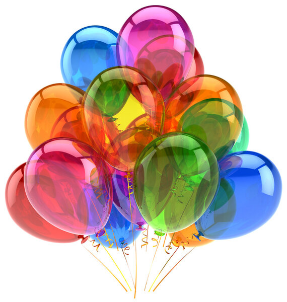 Globos fiesta cumpleaños globo decoración colorido translúcido Imagen De Stock
